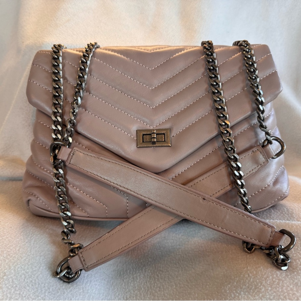 Elegant Pink Quilted Shoulder Bag